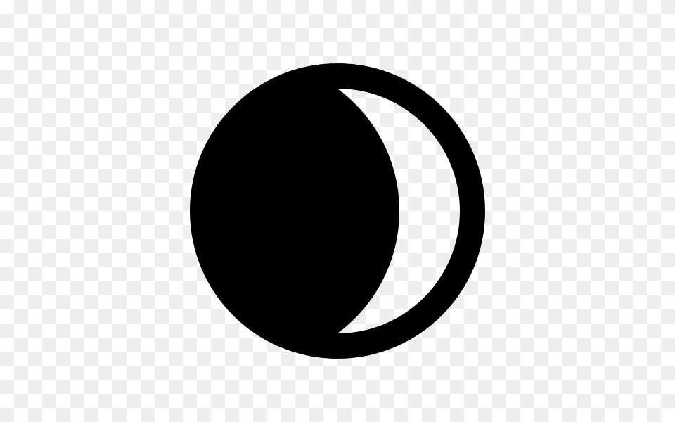 Waxing Crescent Moon Symbol, Gray Free Transparent Png