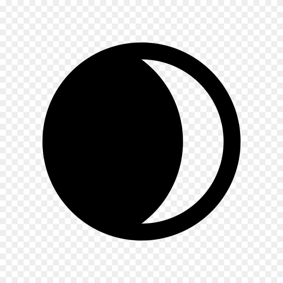 Waxing Crescent Moon Symbol, Gray Free Transparent Png