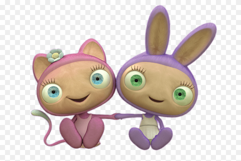 Waybuloo De Li And Lau Lau Holding Hands, Plush, Toy, Doll, Face Png