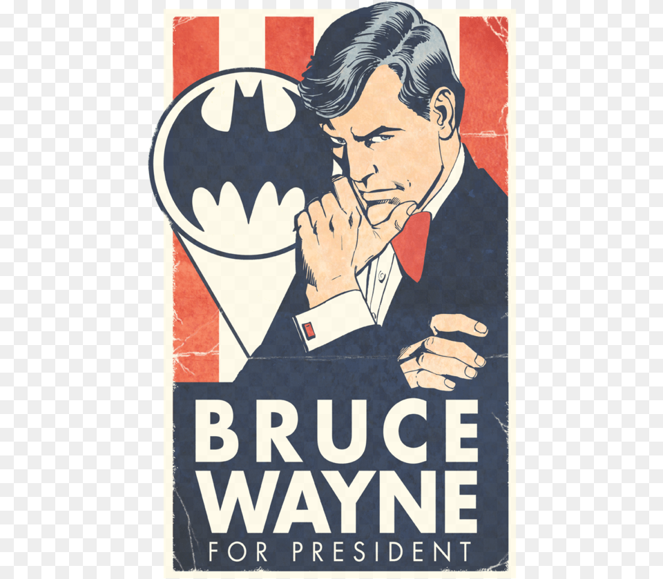 Wayne For President T Shirt Size M Download Tee Shirt Batman Bruce Wayne, Publication, Advertisement, Book, Poster Free Png