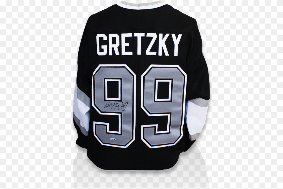 Wayne Gretzky Signed La Kings Jersey Sweater, Clothing, Shirt, Adult, Male Png Image