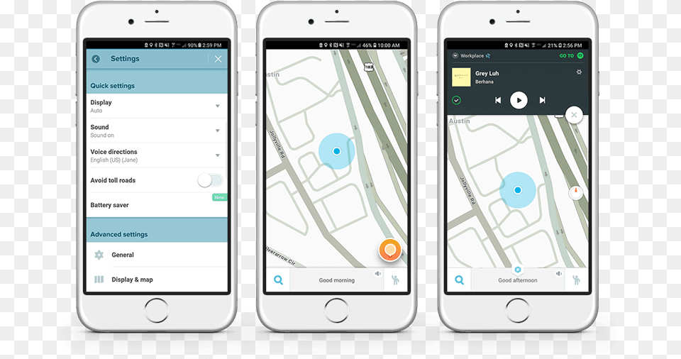 Waze App With Settings And Spotify Access Iphone, Electronics, Mobile Phone, Phone Free Png