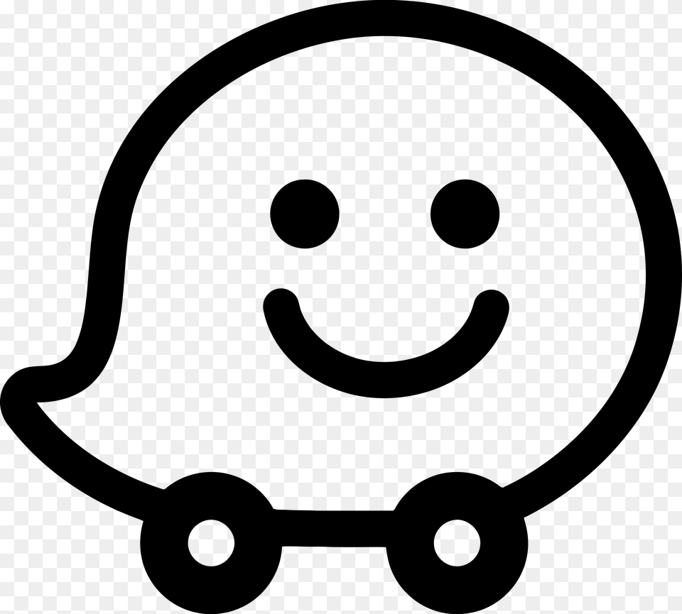 Waze Logo Black And White, Gray Free Transparent Png