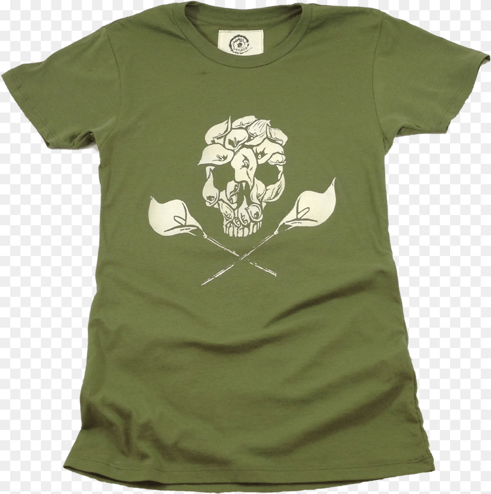 Wcfgreen Lily Calla Skull Skull, Clothing, T-shirt, Shirt Png