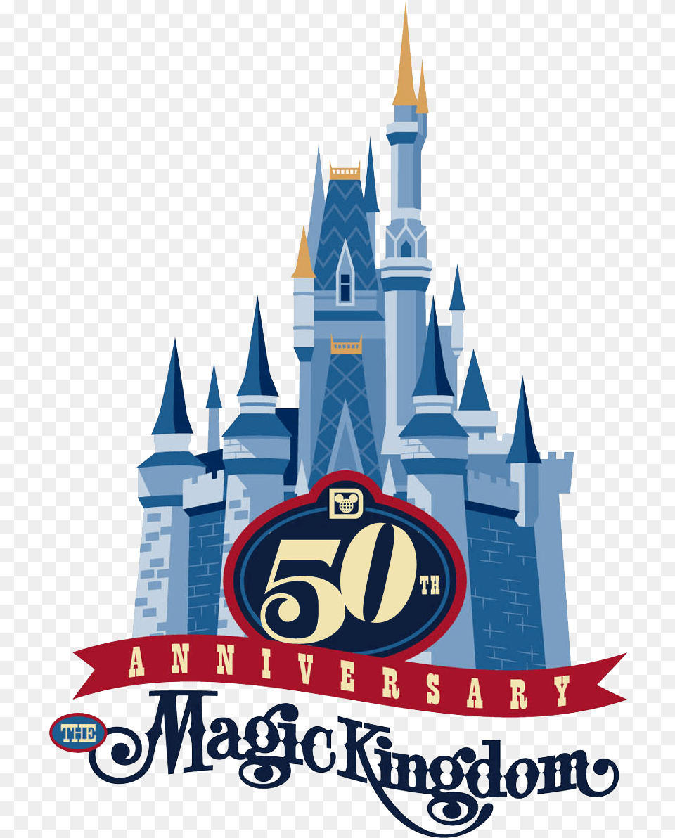 Wdw 50 Disney Magic Kingdom Logo, Architecture, Building, Spire, Tower Png