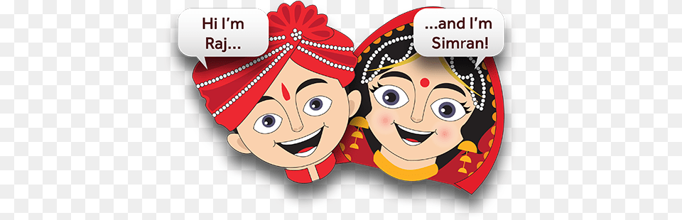 We Are An Exciting And Unique Service Providing Fun Raj And Simran Cartoon, Book, Comics, Publication, Face Png