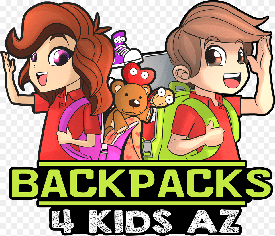 We Are Proud To Support The Following Arizona Nonprofits Backpacks 4 Kids Az Logo, Publication, Book, Comics, Baby Free Transparent Png