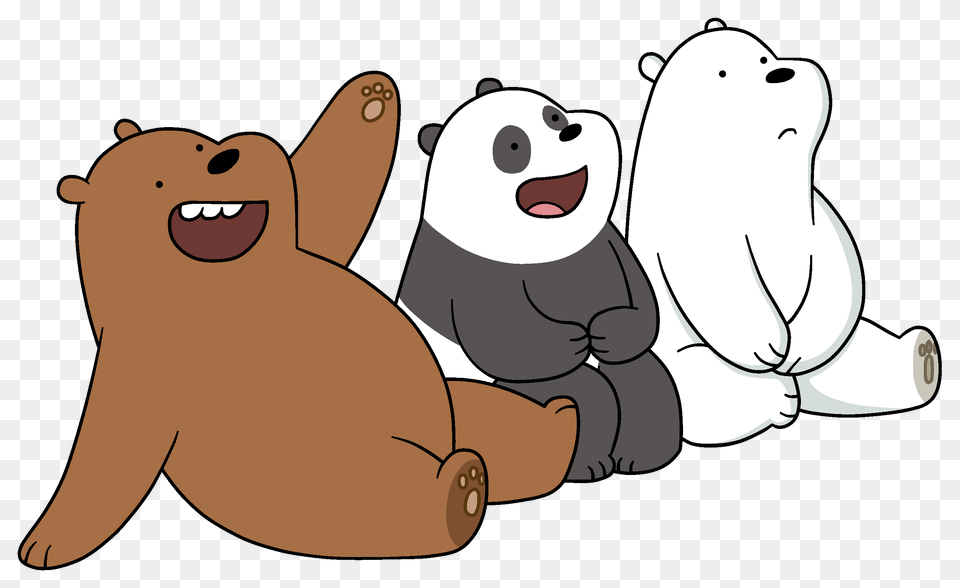 We Bare Bears Sitting, Cartoon, Animal, Bear, Mammal Free Png