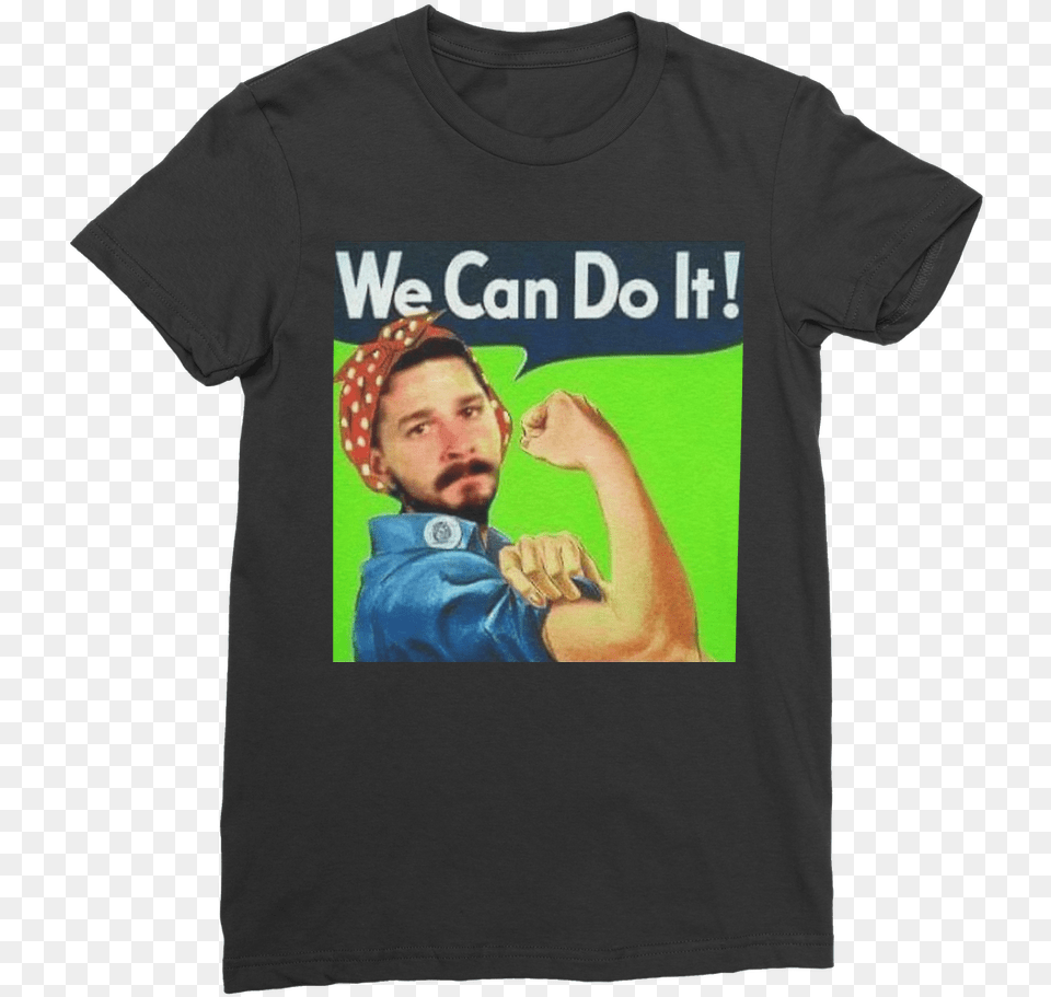 We Can Do It Meme Classic Women39s T Shirt We Can Do It Rosie The Riveter, Clothing, T-shirt, Adult, Male Free Png