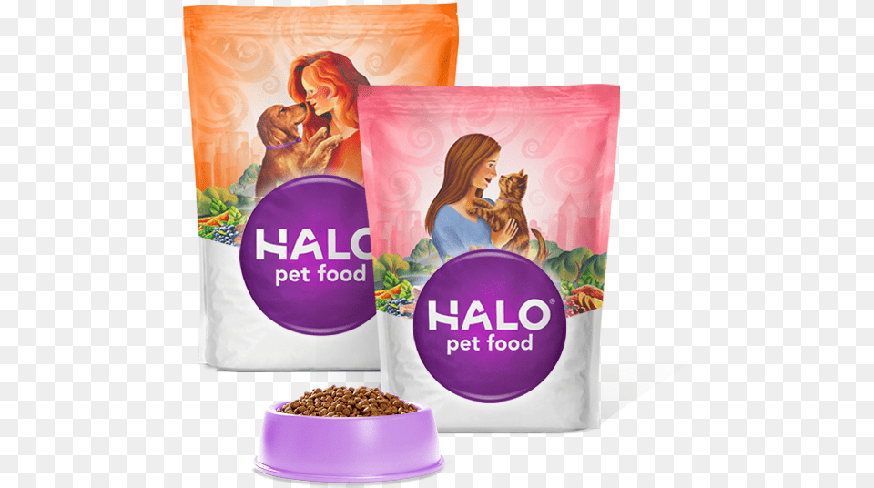 We Care About The Welfare Of All Animals Halo Purely For Pets Spots Stew Grain Healthy, Adult, Poster, Person, Female Free Transparent Png