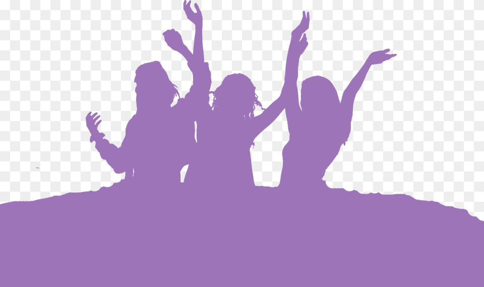 We Create Retro Dance And Fitness Experiences For Teams Group Of Friends, Purple, Silhouette, Nature, Outdoors Free Transparent Png
