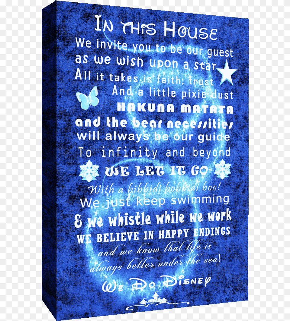 We Do Disney Guest Quoteon Canvas In Blue Tones Poster, Book, Publication, Advertisement, Text Png Image