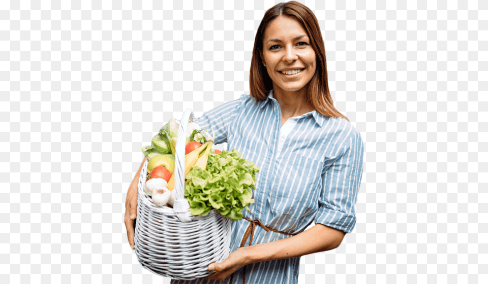 We Ensure The Perfect Match Between Your Knowledge Vegetable, Adult, Basket, Female, Person Free Png Download
