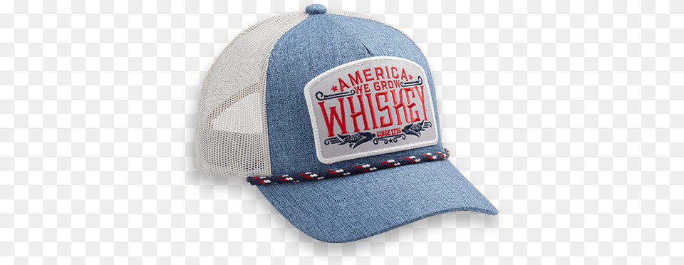 We Grow Whiskey Blue U0026 White Hat Baseball Cap, Baseball Cap, Clothing Png