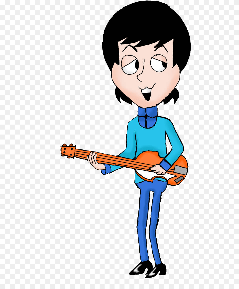 We Had The Greatest Time Cartoon Picture Of Paul Mccartney, Guitar, Musical Instrument, Person, Face Png Image