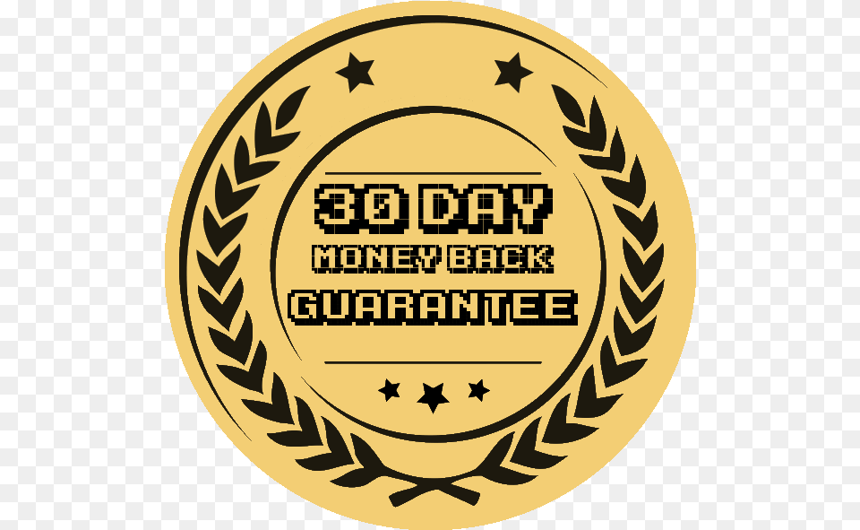 We Have A 30 Day Money Back Guarantee In Place For 28 Grams Logo, Badge, Symbol, Gold, Emblem Free Transparent Png