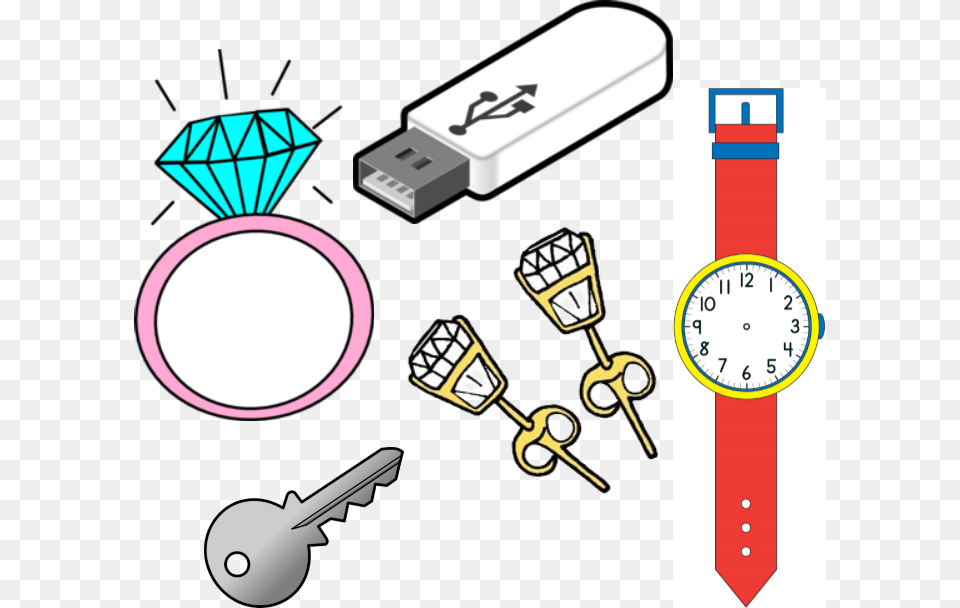 We Have A Collection Of Small Items In The Office Glasses Usb Flash Drive, Key Free Png