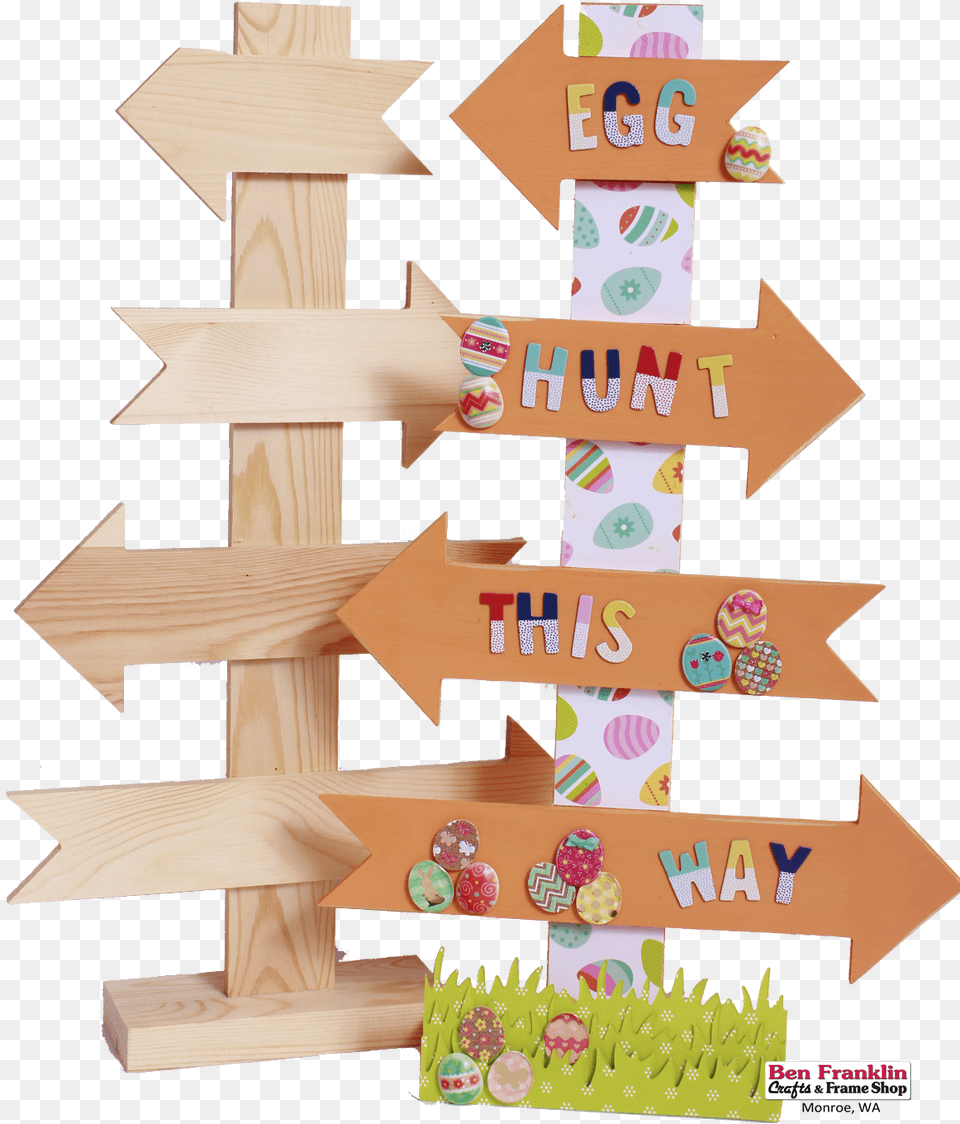 We Just Painted The Arrows Of Our Directional Sign Clip Art Egg Hunting Frame, Plywood, Wood Free Png