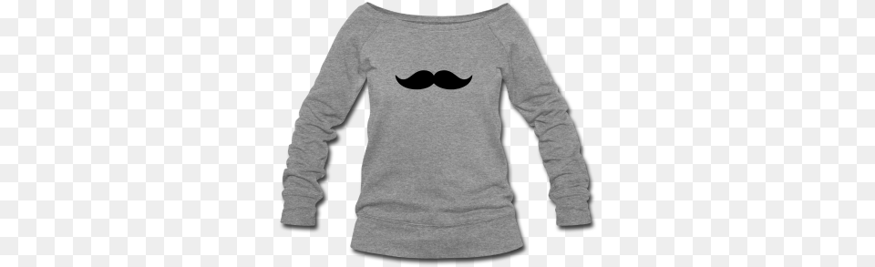 We Love Beards Mustaches And Sideburns Funny Mustache Boat Neck, Clothing, Face, Head, Long Sleeve Free Png Download
