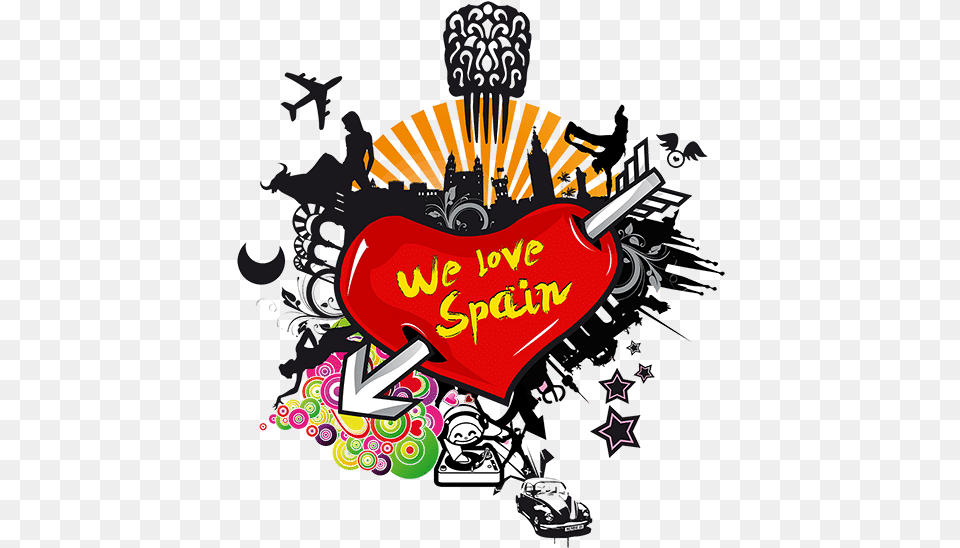 We Love Spain, Symbol, Art, Heart Png