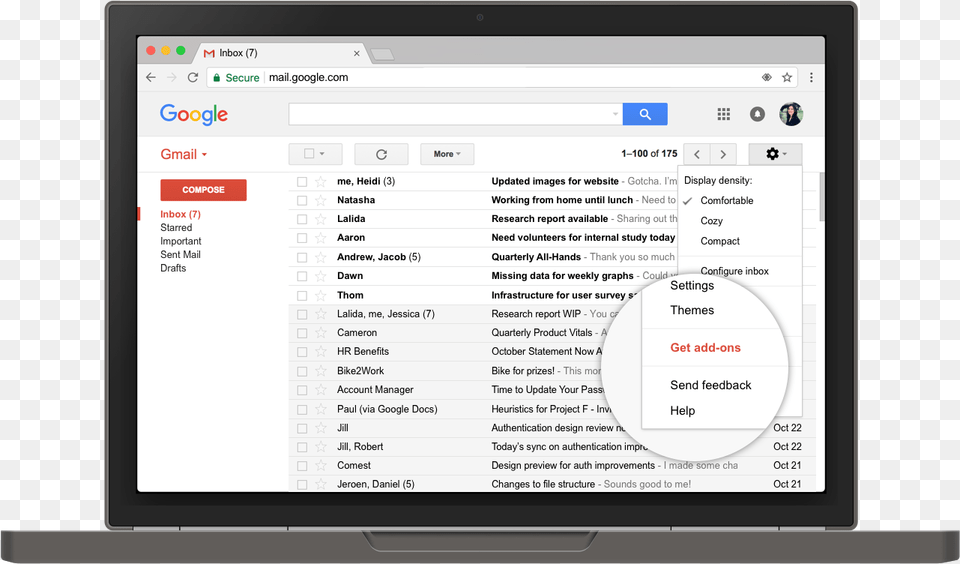 We Made Gmail Add Ons Available In Developer Preview New Gmail Features 2018, Computer, Electronics, Person, Computer Hardware Free Transparent Png