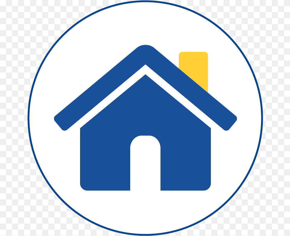 We Provide Emergency Shelter And Affordable Housing Blue Home Icon, Dog House, Disk Free Png