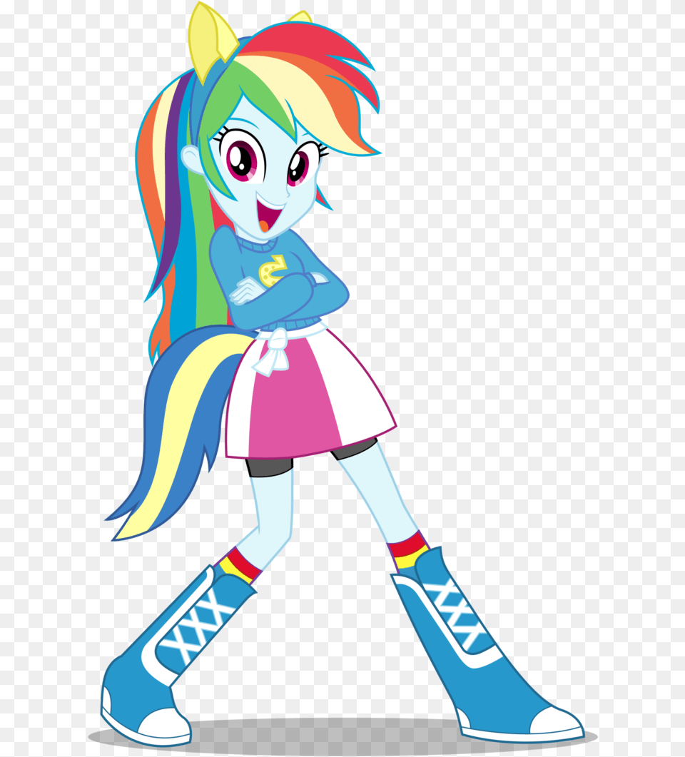We Started By Finding A Blue Long Sleeve Shirt At The Rainbow Dash Pony Girl, Book, Comics, Publication, Person Free Png Download