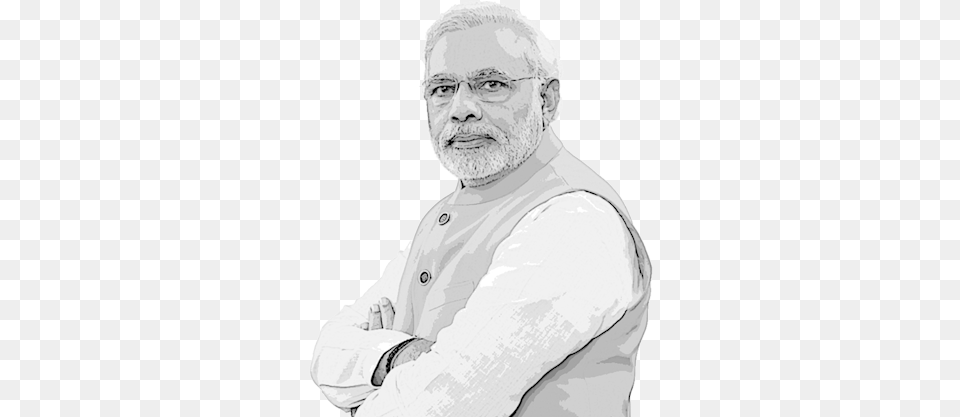We Support Only Modi Narendra Modi Black And White, Portrait, Photography, Person, Man Png Image