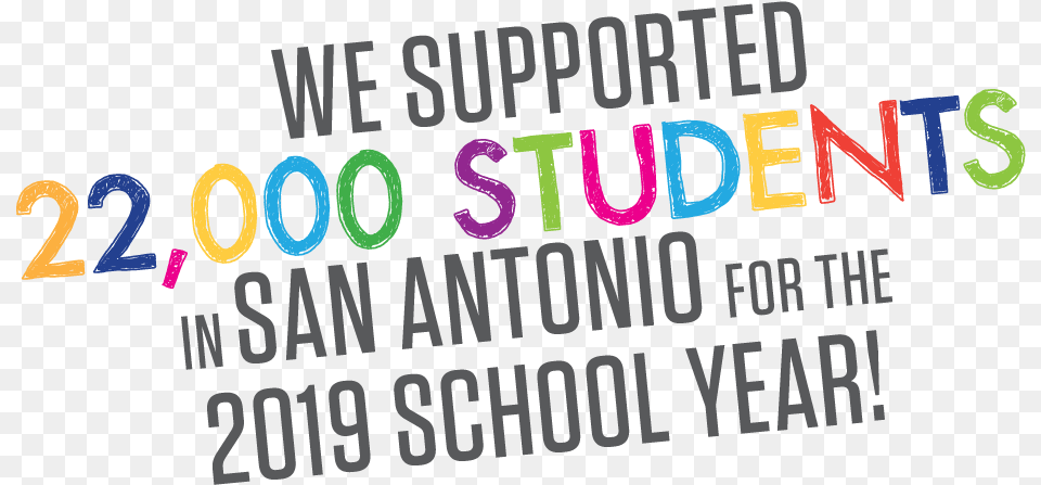 We Supported Students In San Antonio For The Graphic Design, Text, Scoreboard Free Png