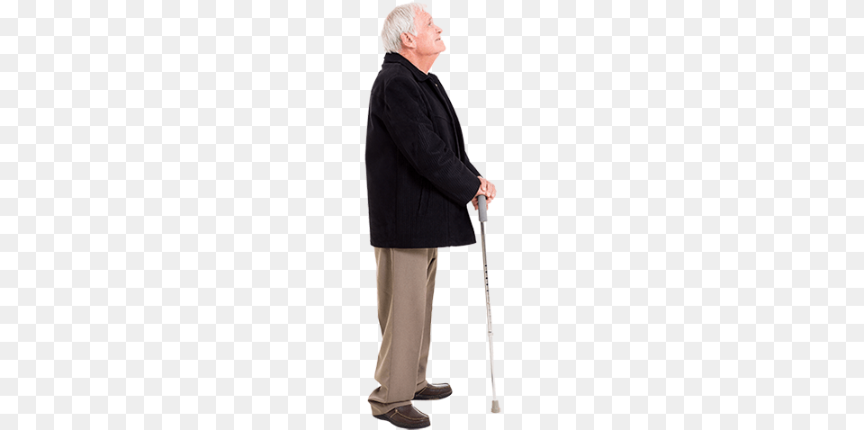 We Turn Your Desires And Needs Into Effective Solutions Old Man Standing Side View, Stick, Adult, Male, Person Free Transparent Png