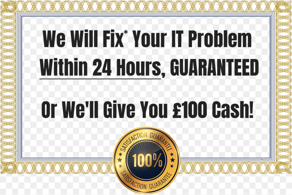 We Will Fix Your It Problem Within 24 Hours Guaranteed Circle, Scoreboard, Text, Computer Hardware, Electronics Free Png