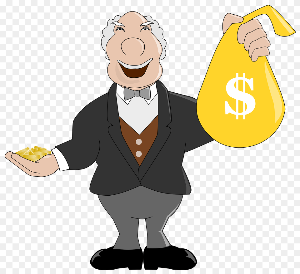 Wealthy Man Clipart, Adult, Male, Person, Bag Free Transparent Png