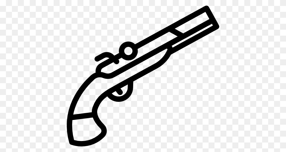 Weapon Pistol Musket Antique Gun Weapons Icon, Gray Png