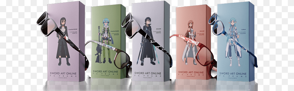 Wear Your Glasses In Style With Sword Art Online Character Anime, Book, Publication, Person Png Image