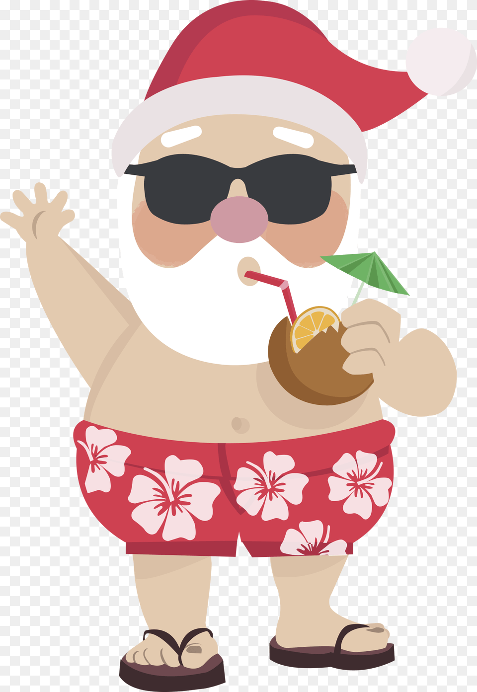 Wearing Claus Santa Pants Download Free Clipart Santa In Hawaii Clipart, Cream, Dessert, Ice Cream, Food Png Image