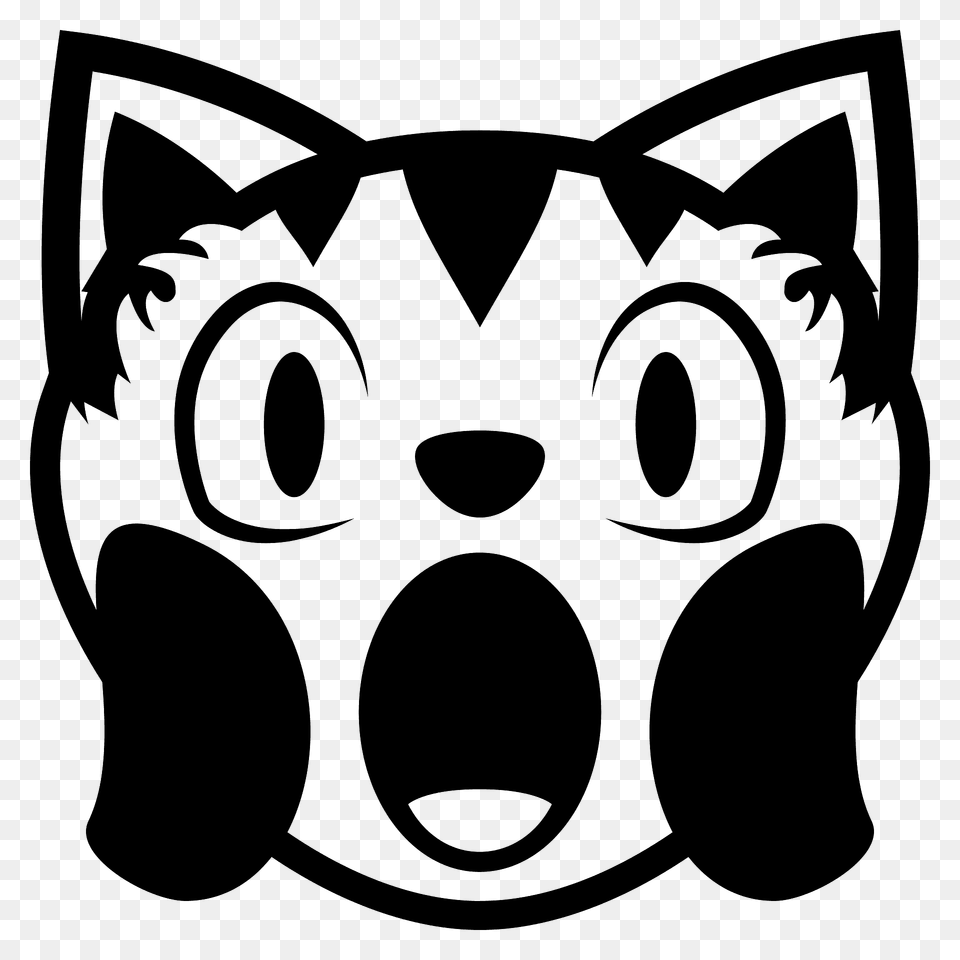 Weary Cat Emoji Clipart, Stencil, Animal, Bear, Mammal Png