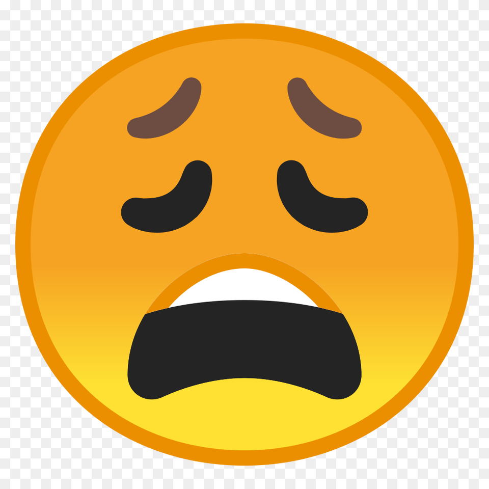 Weary Face Icon Noto Emoji Smileys Iconset Google, Logo, Badge, Symbol, Astronomy Png Image