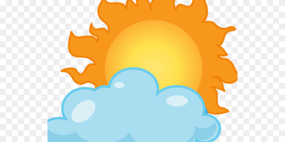 Weather Clipart Cloudy, Sun, Sky, Outdoors, Nature Free Png