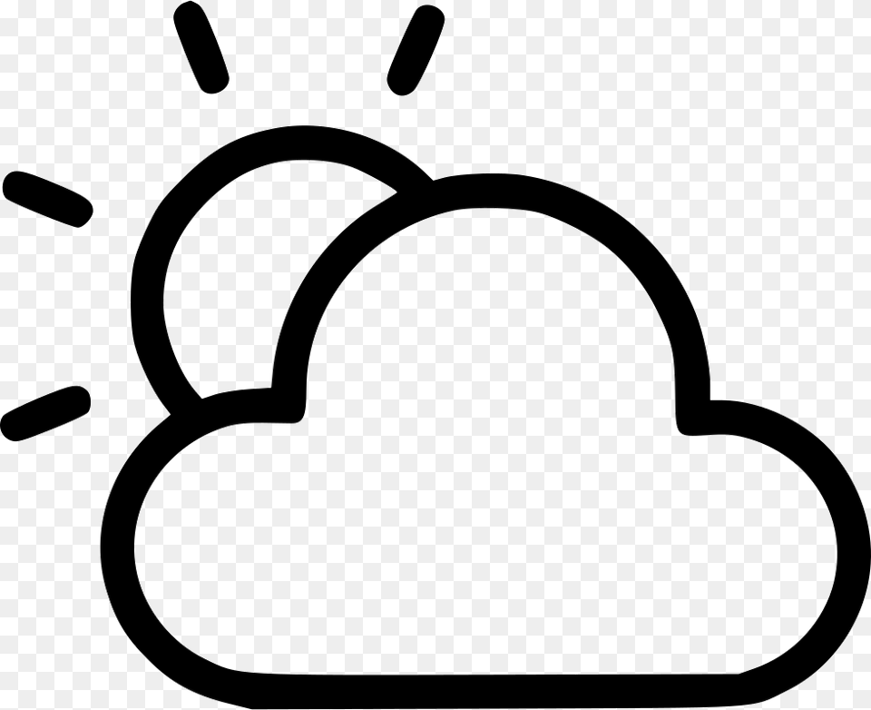 Weather Cloud Clouds Cloudy Sun Partly Sunny Partly Cloudy Icon, Clothing, Hat, Stencil, Smoke Pipe Png Image