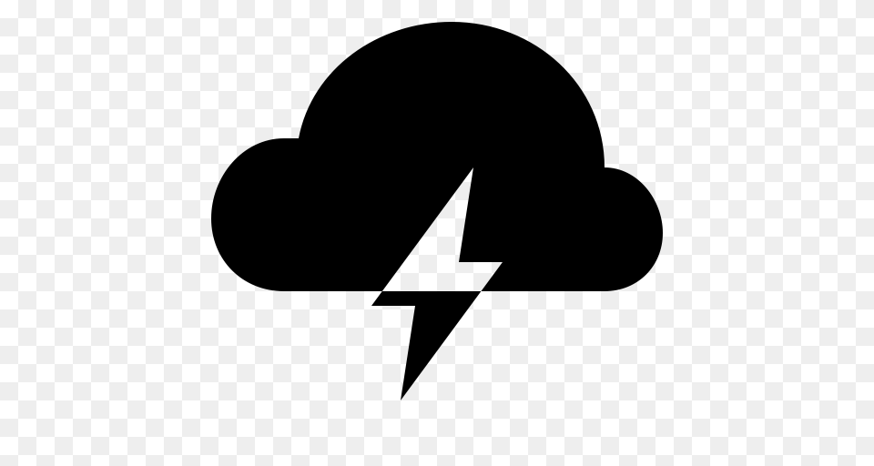 Weather Cloud Lightning Icon With And Vector Format For, Gray Free Png Download