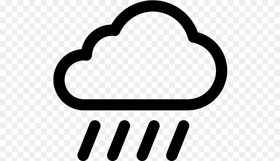 Weather Icon Rain, Gray Free Png