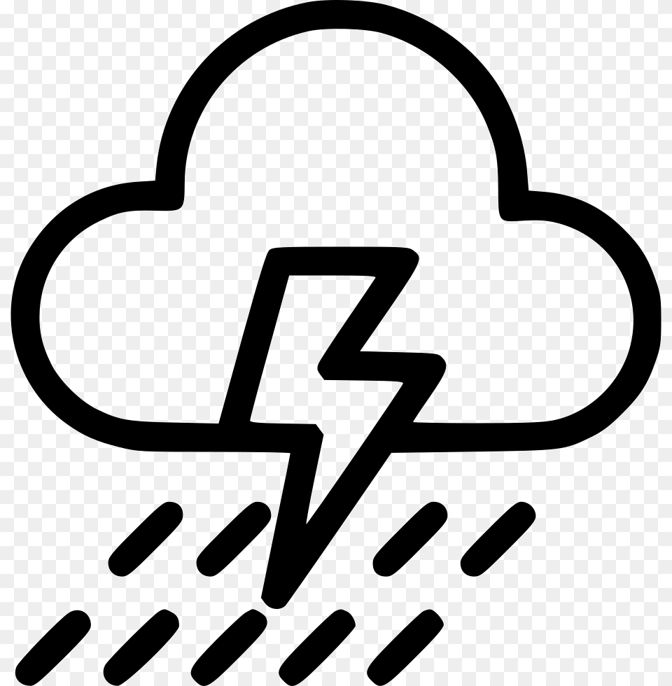 Weather Thunder Cloud Rain Cloudy Lightning Thunder Black And White, Clothing, Hat, Stencil, Ammunition Png