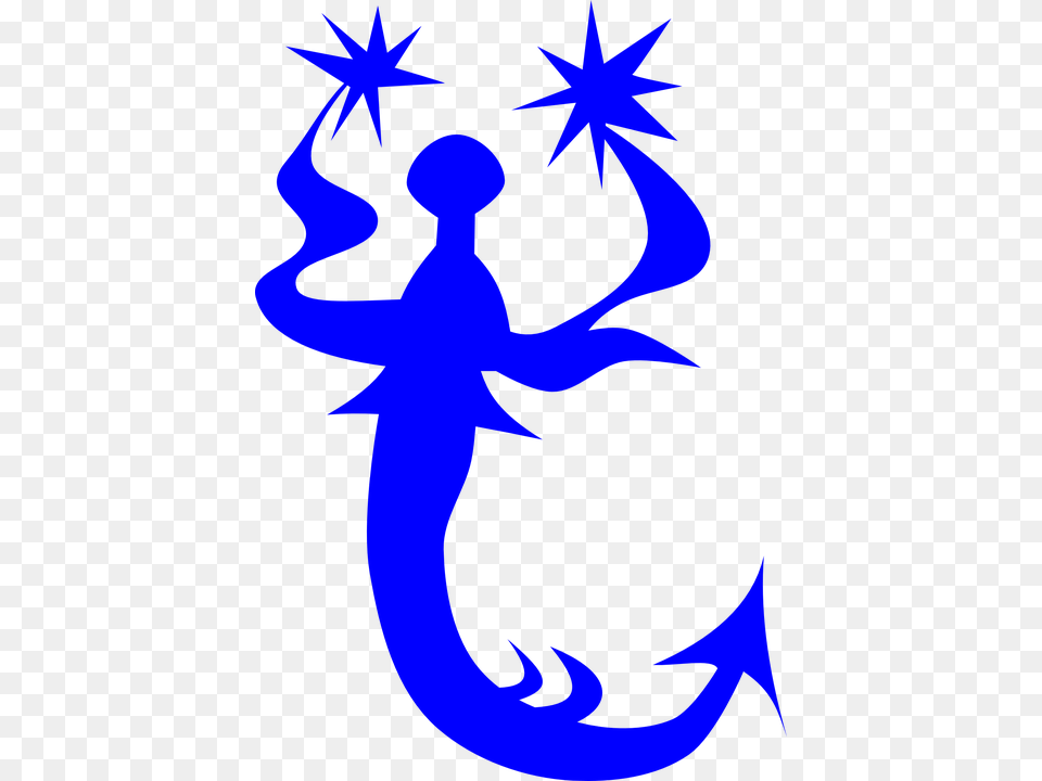 Weather Vane Blue Vane Mermaid Silhouette Silueta De Sirena Azul, Person, Symbol Free Png Download