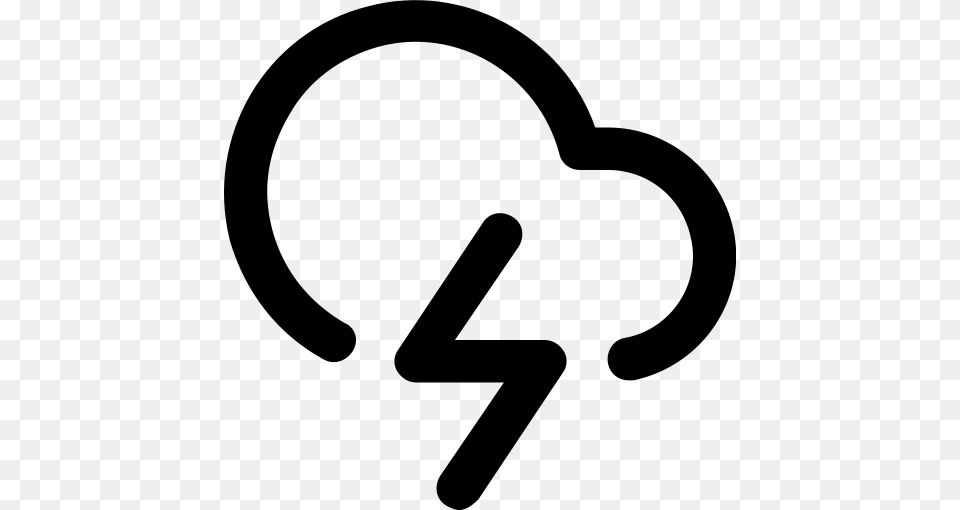 Weather Weather Cloud Lightning Icon With And Vector Format, Gray Png
