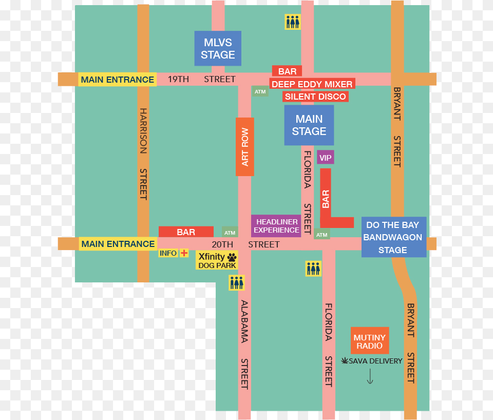 Web 20th Street Block Party Map Free Png