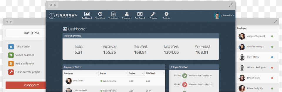 Web Based Time Clock Software Redesigned For Your Modern Fishbowl Time And Labor, File, Person, Webpage, Text Free Transparent Png