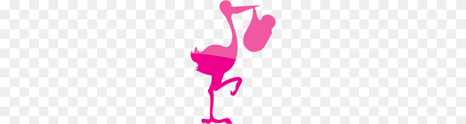 Web Deep Pink Stork With Bundle Icon, Animal, Bird, Flamingo, Waterfowl Free Png Download