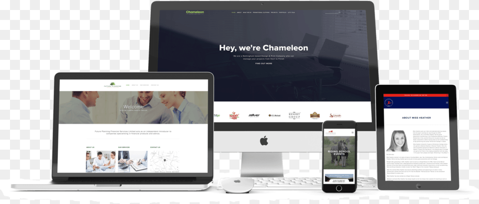 Web Design Chameleon And Mockup Website In Laptop Tablet Phone, Computer, Electronics, Pc, Person Free Png