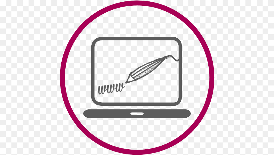 Web Design Icon Showing Pen On Screen Line Art, Cutlery, Fork, Disk, Brush Free Png