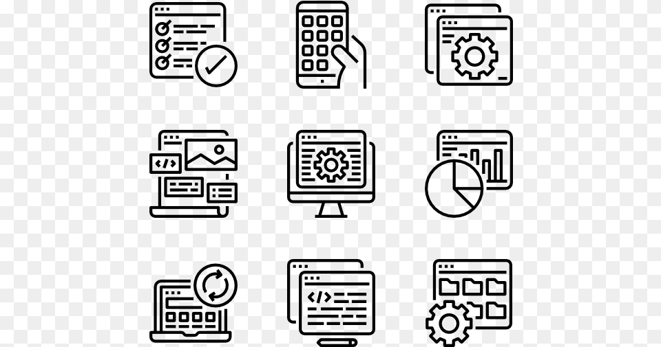 Web Development Review Vector Icon, Gray Png